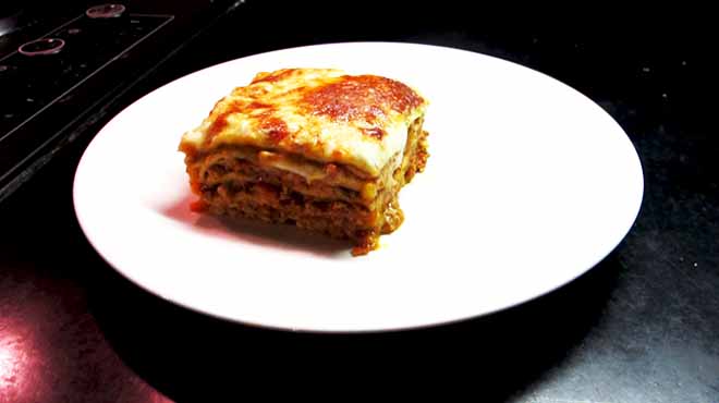 Lasagne on Plate
