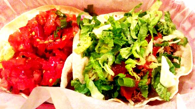 Pull Seasoned Beef and Chipotle Chicken Tacos