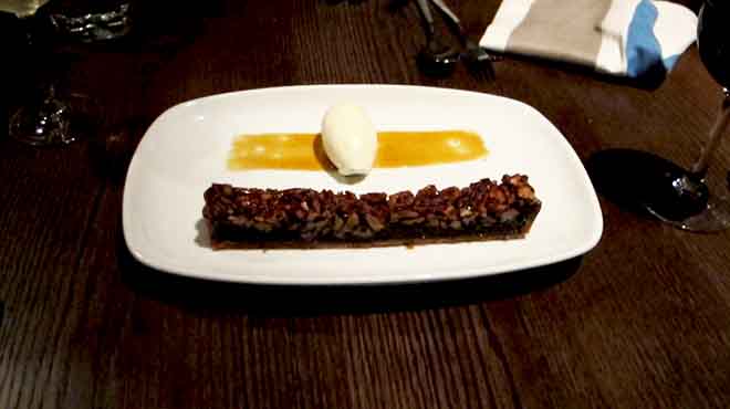Pecan Tart with Burnt Bourbon and Vanilla Chantilly