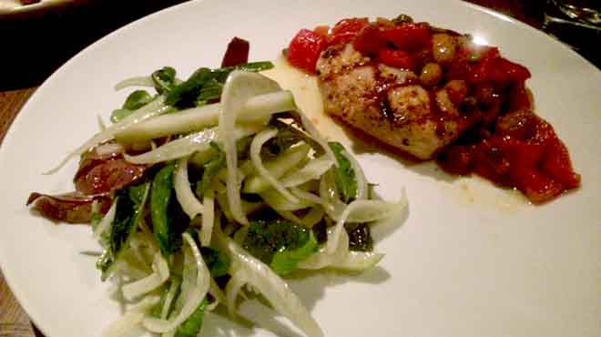 Blackened Tuna with Apple, Fennel and Watercress Salad