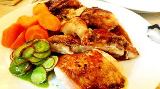 Poulet Rits with Carrots and Radish
