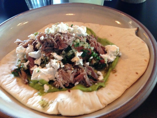 Za'atar Pita with Slow Roasted Lamb Shoulder