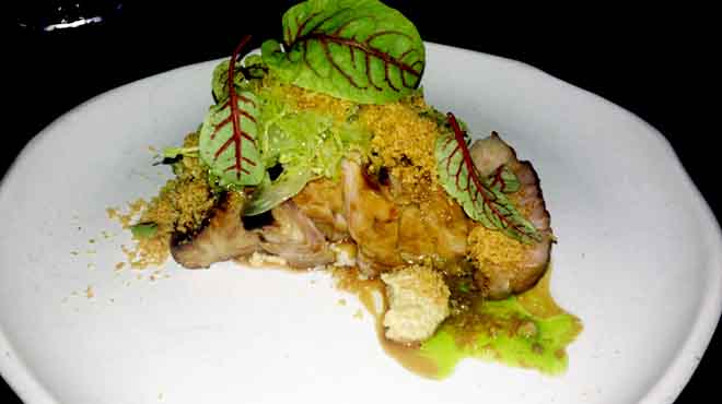 Glazed Pork Neck with Savoy Cabbage and Mustard Seeds