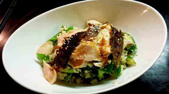 go health, salmon brown rice&nbsp;salad