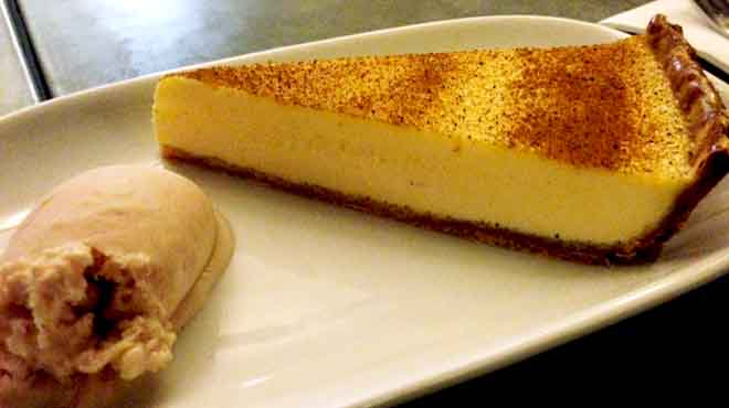 Custard Tart with Rhubarb Ice Cream