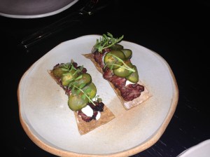 Monopole House Cured Pastrami on Wafers