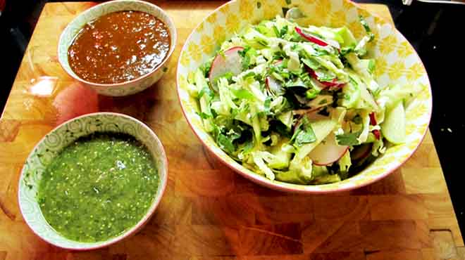 Apple Slaw and Salsas