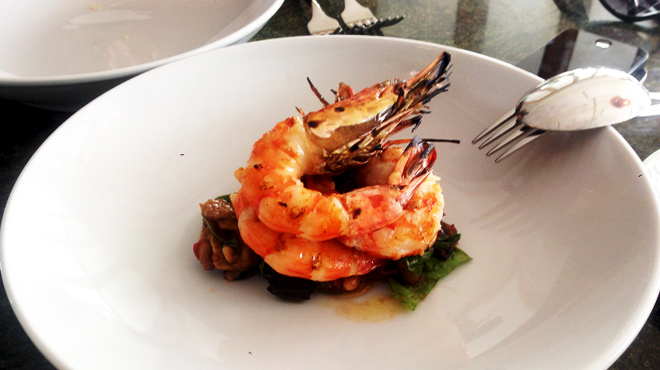 Chargrilled Prawns with Eggplant