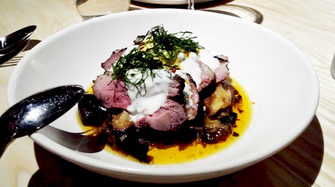 BBQ Lamb Rump | Moroccan eggplant salad, sheeps yoghurt